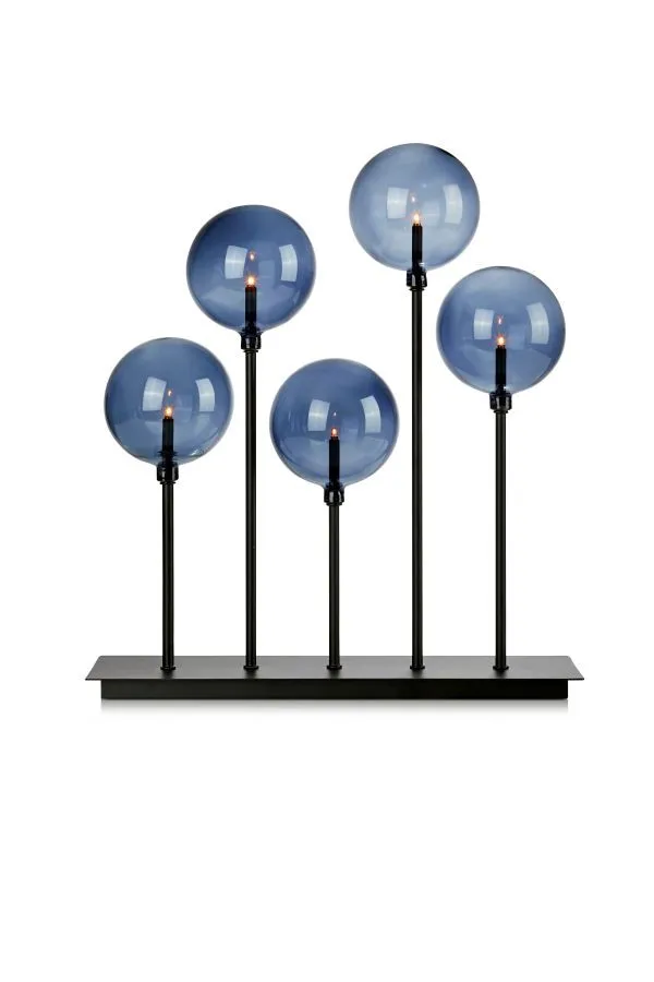 Markslöjd MÄSTER Candlestick 5L Blackchrome/Smoke E5 5 szk...