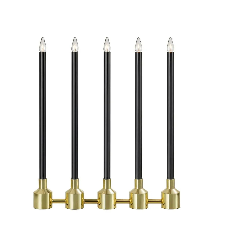 Markslöjd PHILIPPA Candlestick 5L Gold/Black E10 5 szkło ...