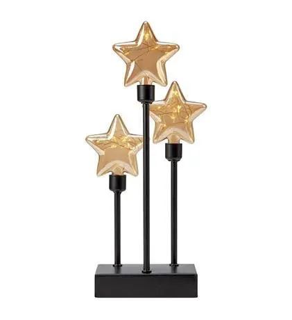 Markslöjd LILLY Table Decoration Stars 3L Black/Gold DIOD/...