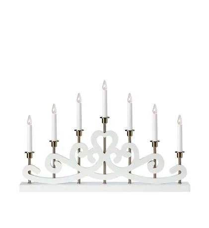 Markslöjd NIGHTFALL Candlestick 7L White/Satin Nickel E10 ...