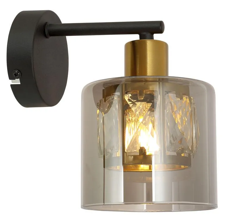 REALITY Elmo Wall lamp 1-ltmetal sand black+black cable+ d...