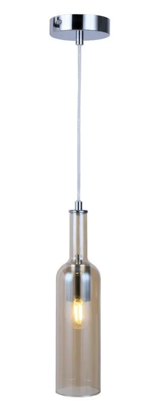 REALITY Bottle Glass pendant lamp chrome canopy+clear cabl...