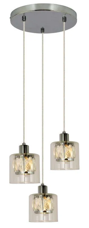 REALITY Elmo Pendant lamp 3-ltmetal chrome finish Crownie ...