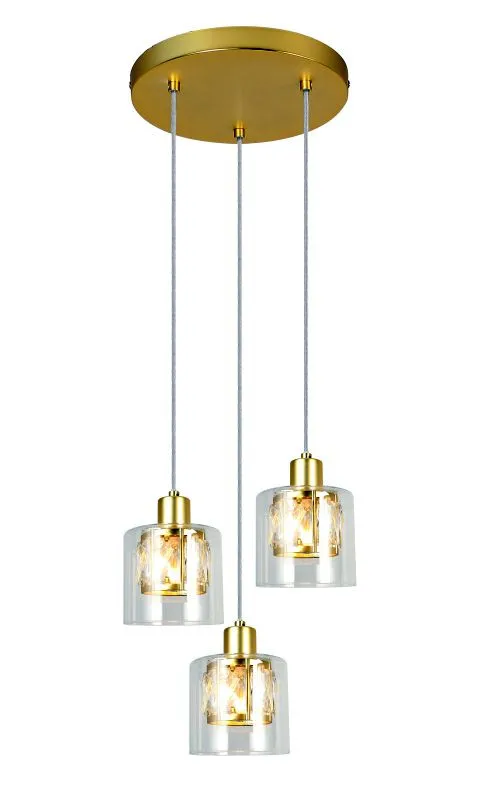 REALITY Elmo Pendant lamp 3-ltmetal galvanized gold matt C...