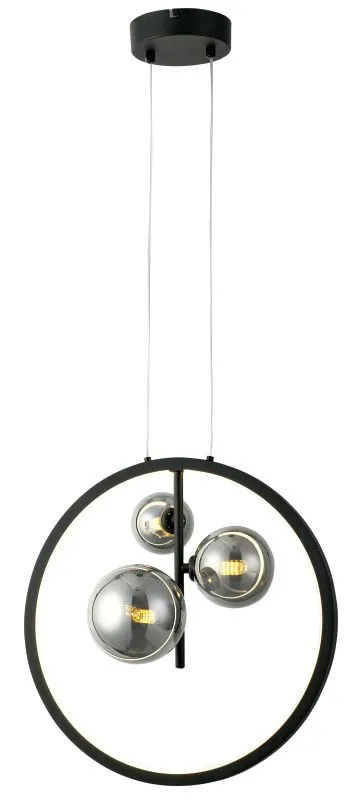 REALITY Omaha med. Size pendantsand black PVC+smokey glass...
