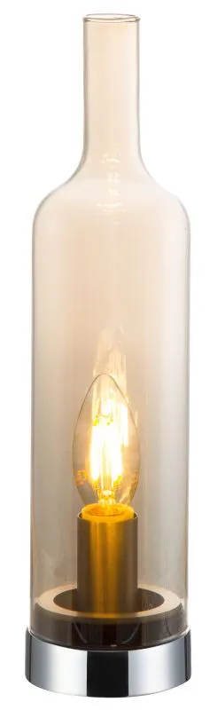 REALITY Bottle Table lamp nickel-matt, shade amber, for 1x...