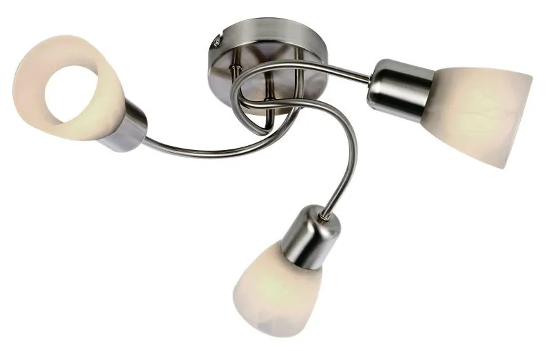 REALITY Gordon Ceiling lamp,Nickel matt with white alabast...