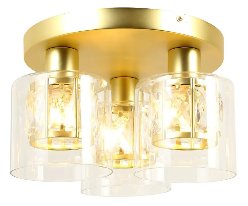 REALITY Elmo Ceiling lamp 3-ltmetal galvanized gold matt C...