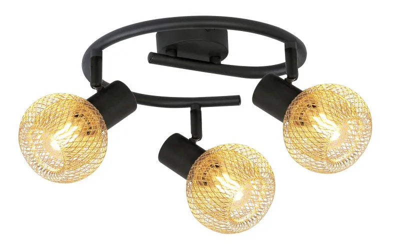 REALITY Loretto 3lt G shape spot black, Shade galvanized g...