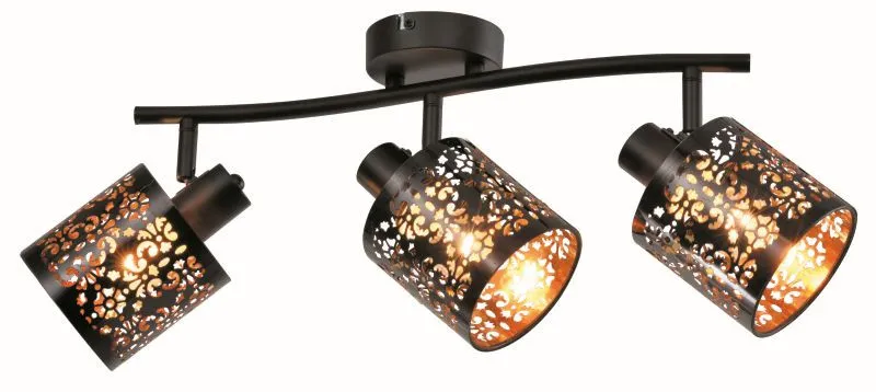 REALITY Kiga 3t spot,satin nickel+silver PS shade/black+bl...