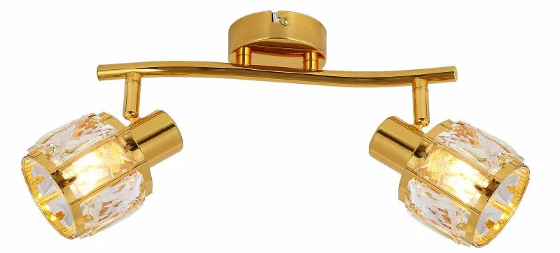 REALITY Crownie gold 2lt spot lamp, shiny gold2*E14,bulb e...