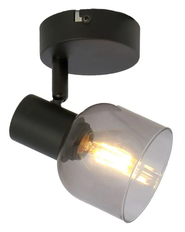 REALITY Judy spot 1-ltmetal blackglass shade smokeyfor 1 x...