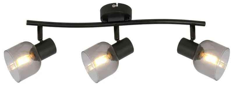 REALITY Judy spot 3-ltmetal blackglass shade smokeyfor 3 x...
