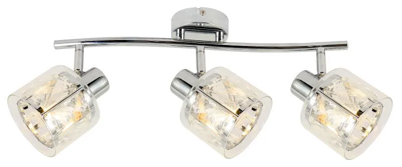 REALITY Elmo 3lt spot,chromemetal+crystal + glass shade tr...