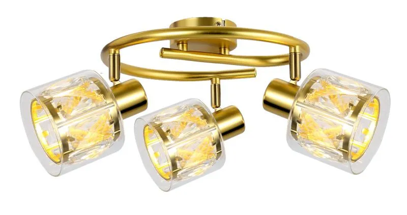 REALITY Elmo 3lt G spot lamp, galvanized gold matt3*E14,bu...