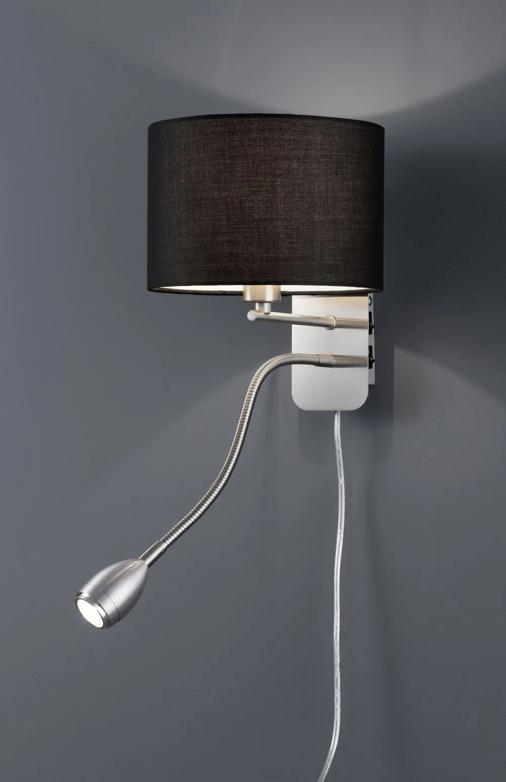 Trio HOTEL Fali lámpa textil fekete