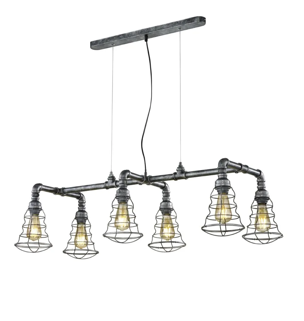 Trio GOTHAM Beltéri függeszték E27 6x60W ezüst