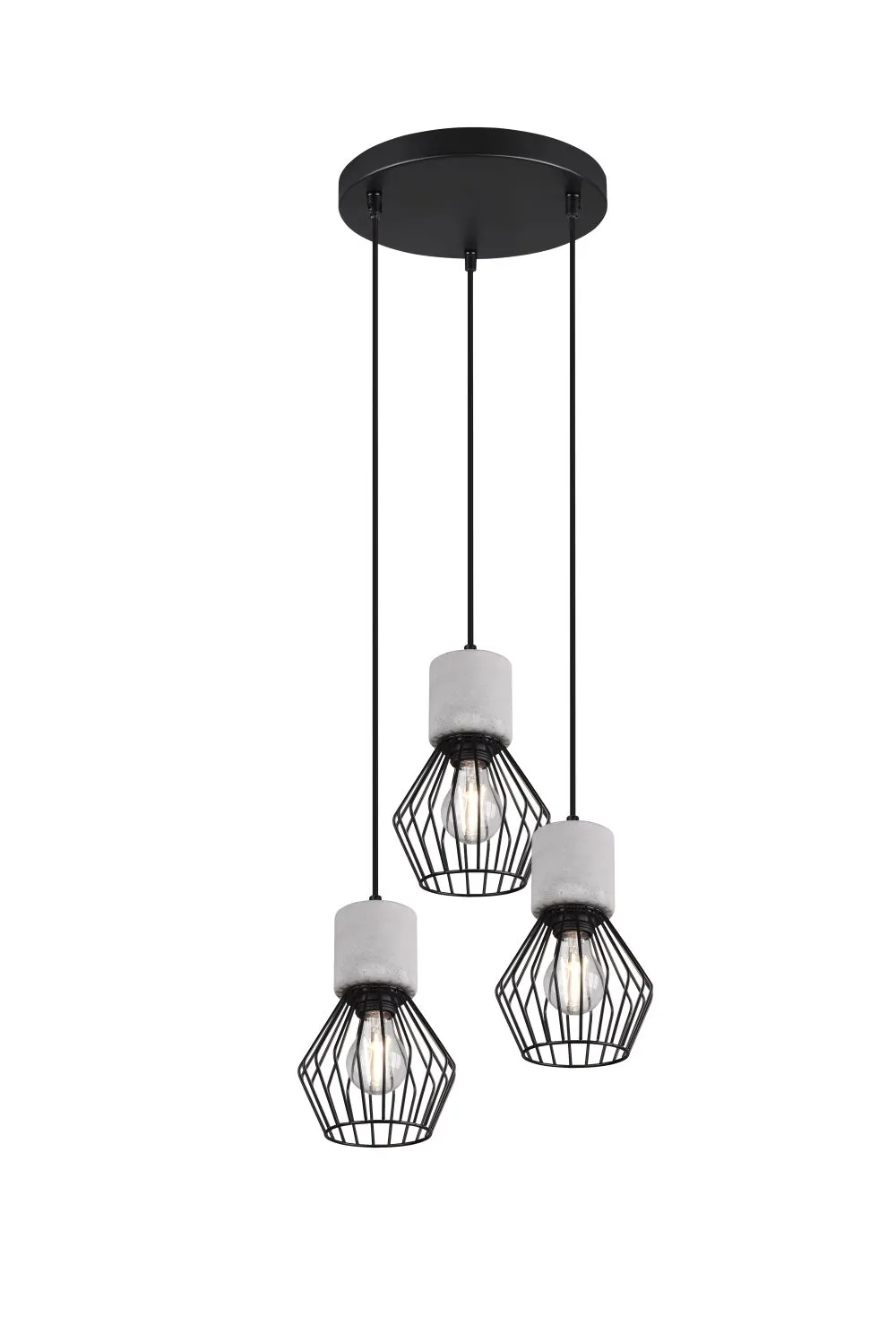 Trio JAMIRO Beltéri függeszték E27 3x40W fekete 