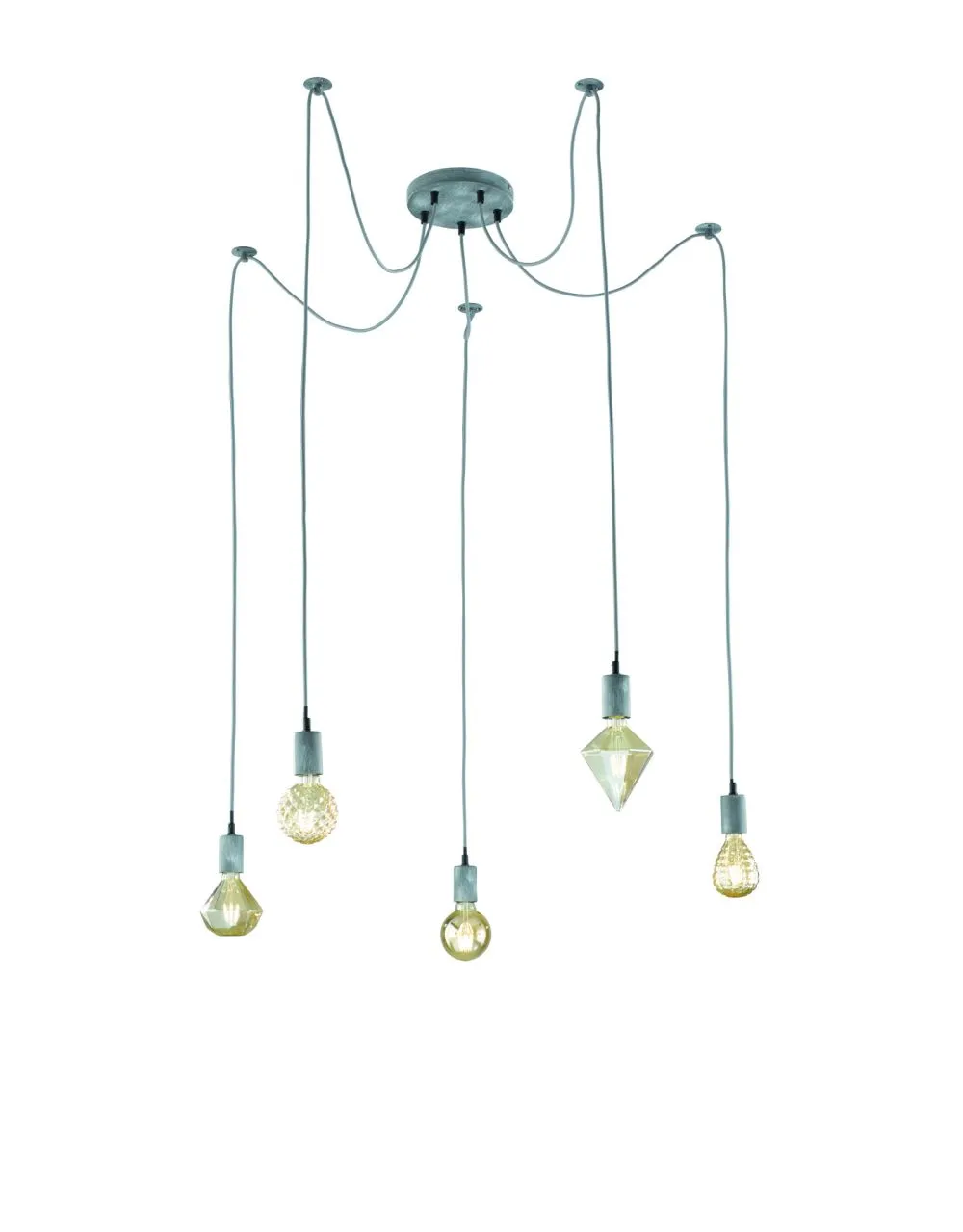 Trio CORD Függeszték E27 5x60W szürke