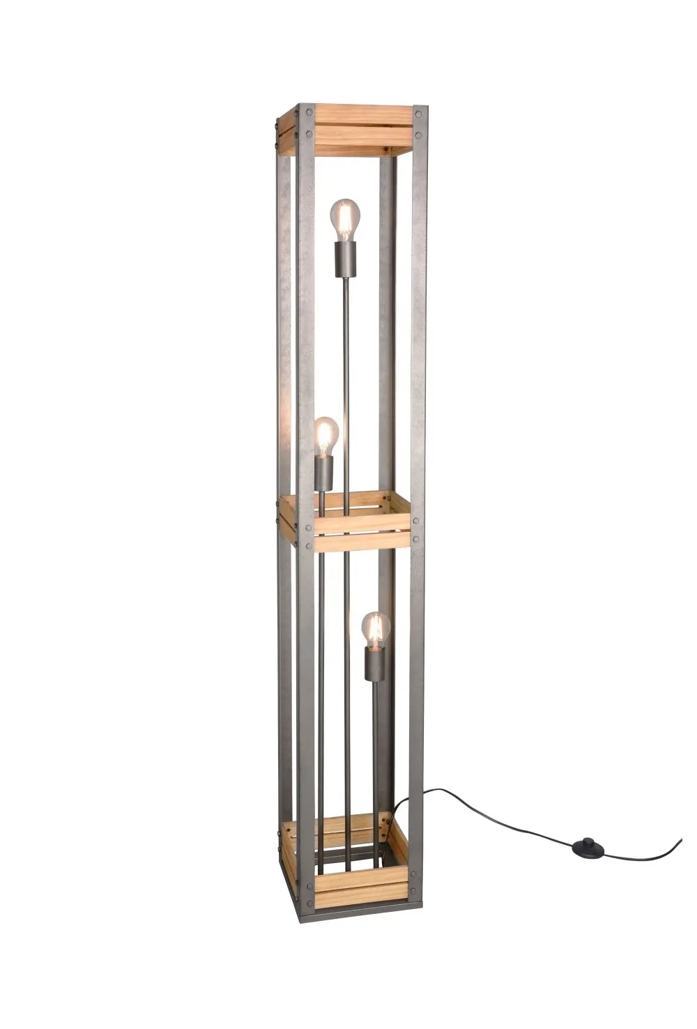 Trio KHAN Beltéri állólámpa E27 3x10W nikkel, barna