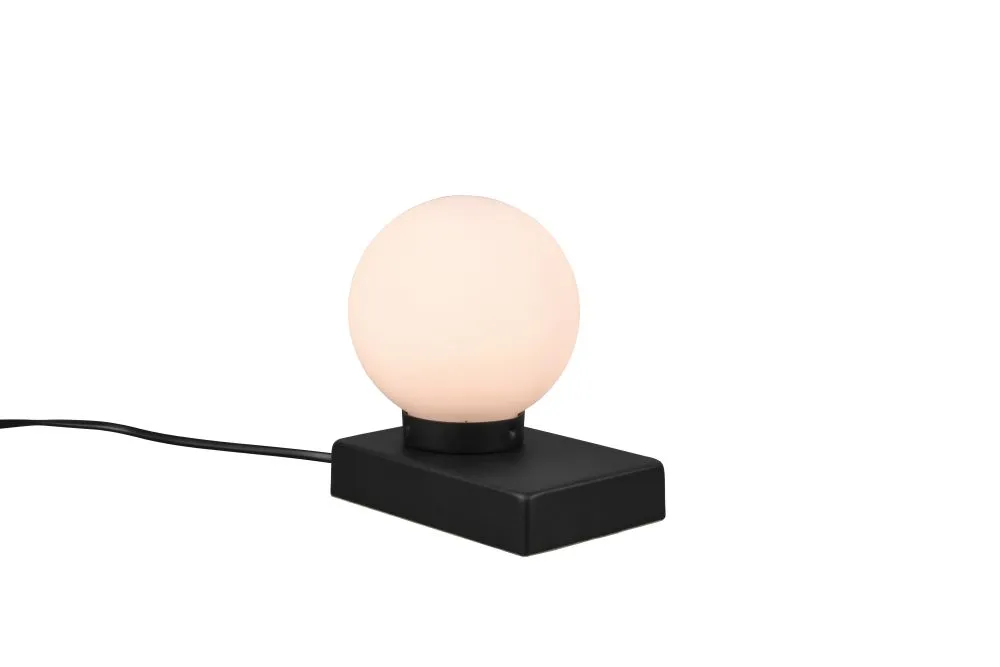 Trio Davi Éjjeli lámpa matt fekete E14 40W