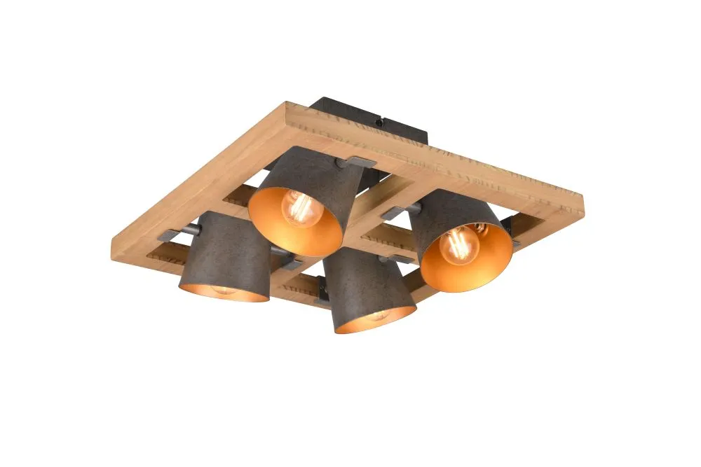 Trio Bell Beltéri mennyezeti lámpa E14 4x25W nikkel/natúr...