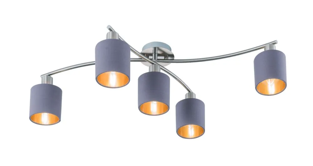 Trio GARDA Beltéri mennyezeti lámpa E14 5x25W króm/szürke...