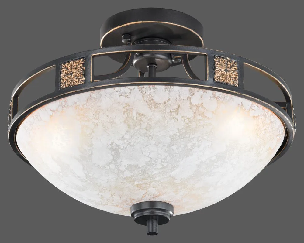 Trio QUINTA Beltéri mennyezeti lámpa E27 3x60W rozsda/üveg...