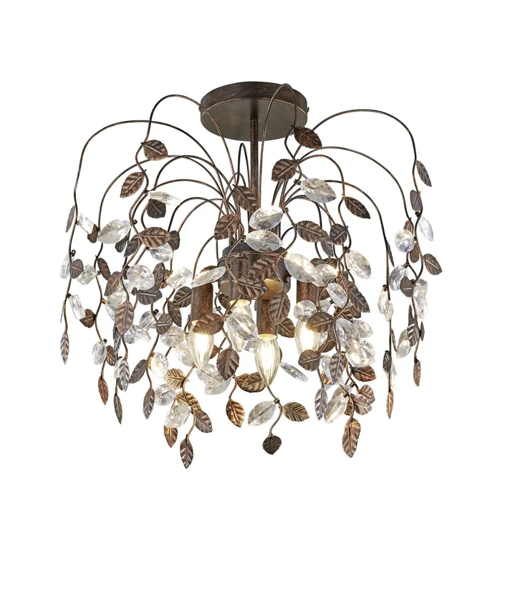 Trio Napoli Beltéri mennyezeti lámpa E14 4x28W rozsda