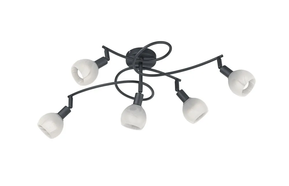 Trio BREST Beltéri mennyezeti lámpa E14 5x28W fekete