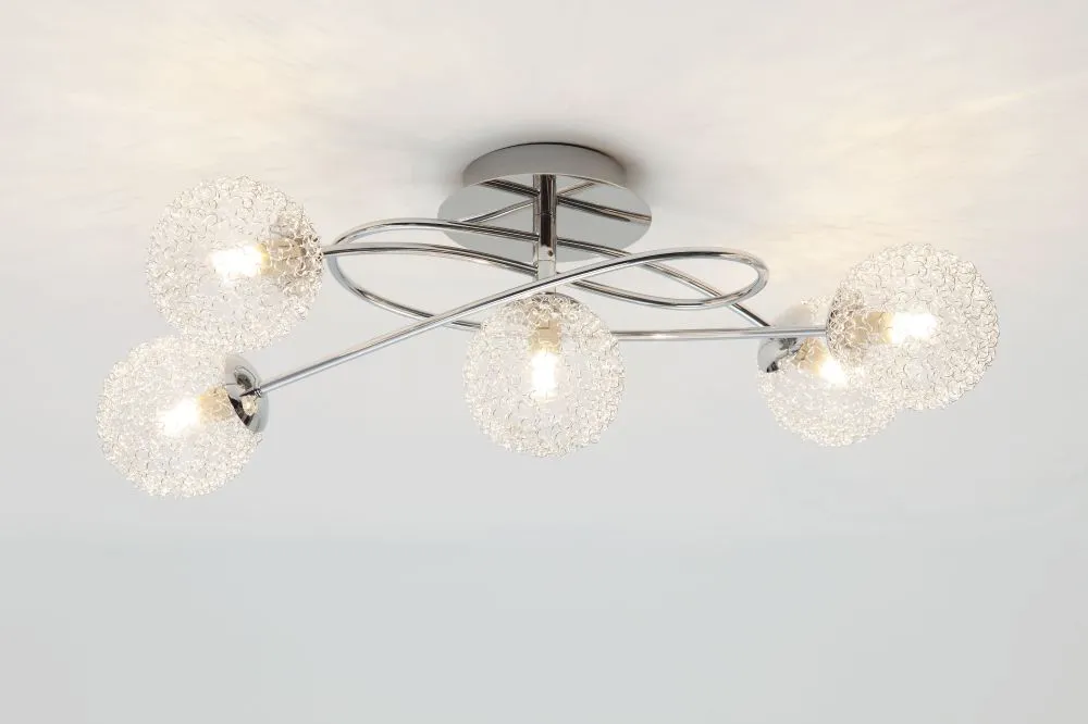 Trio WIRE Beltéri mennyezeti lámpa G9 5x28W króm