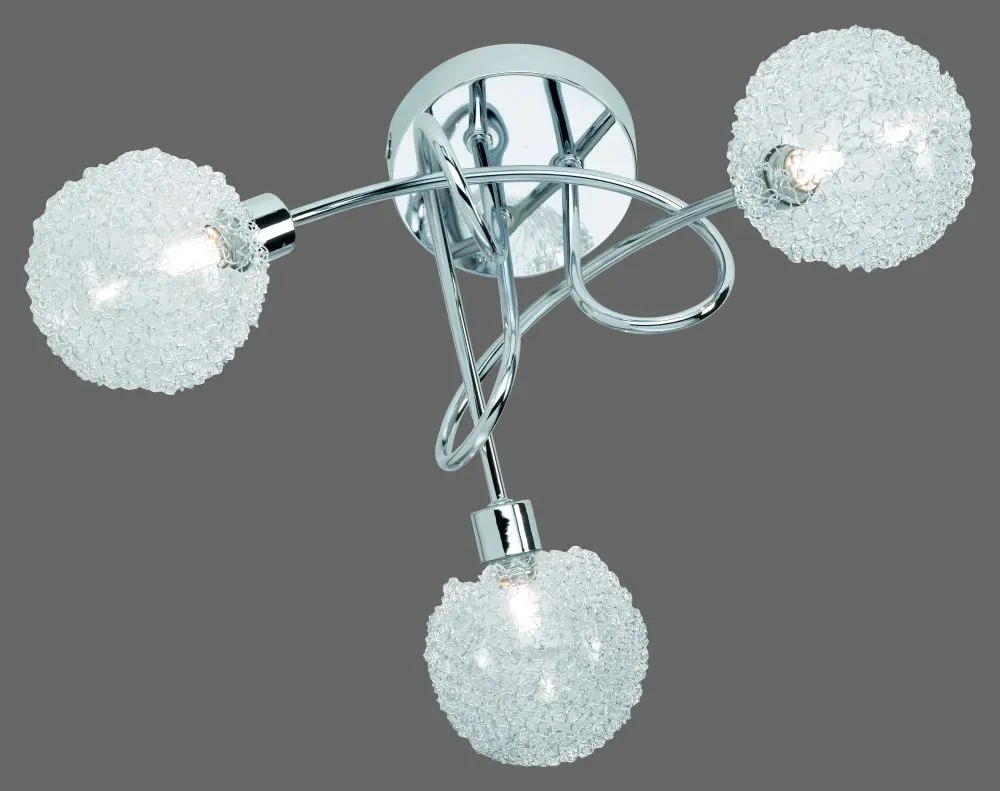 Trio WIRE Beltéri mennyezeti lámpa G9 3x28W króm/üveg