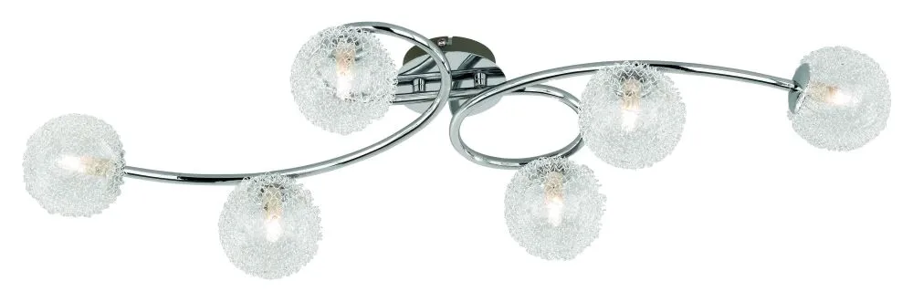 Trio WIRE Beltéri mennyezeti lámpa G9 6x28W króm/üveg