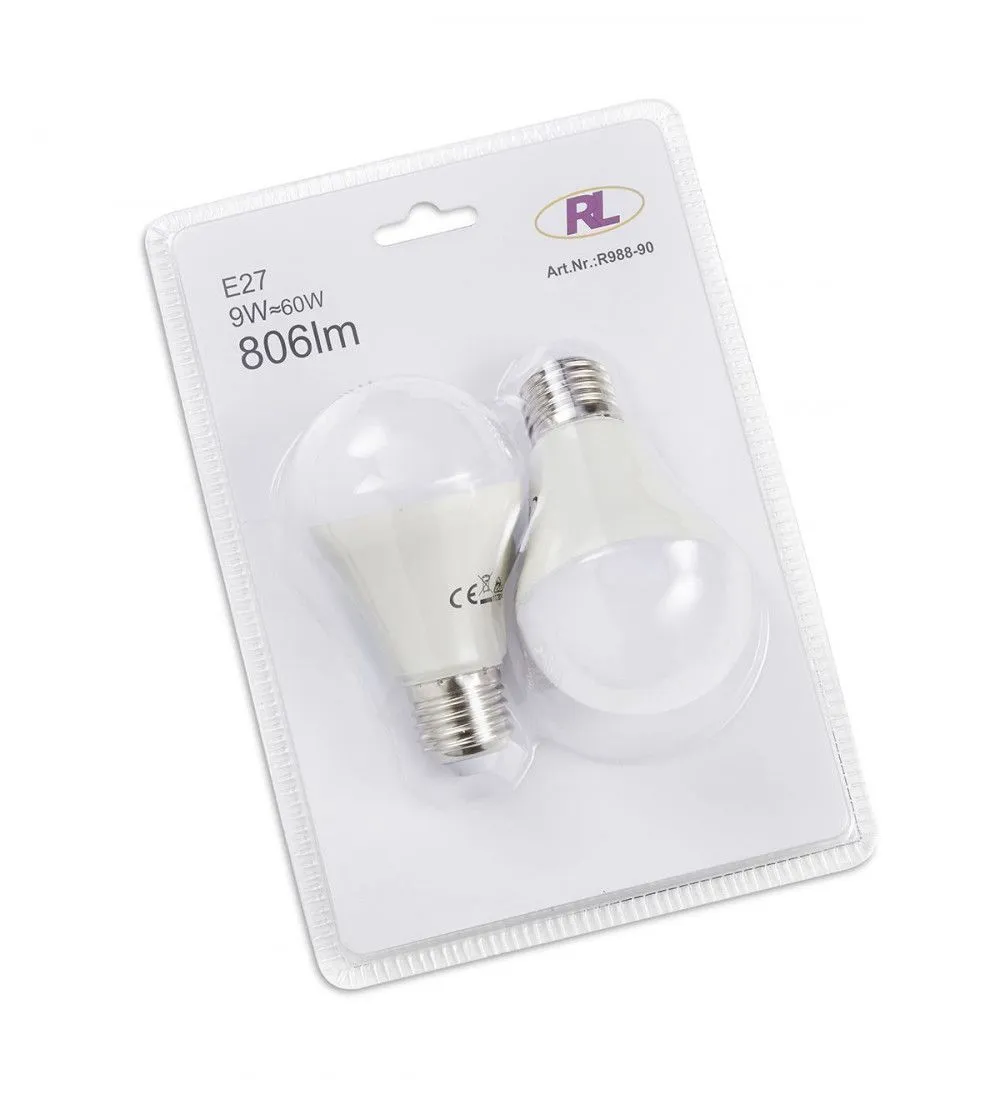 TRIO E27 SMD incl.1x10W E27/806Lm/3000K   2x A60 pear mat/...