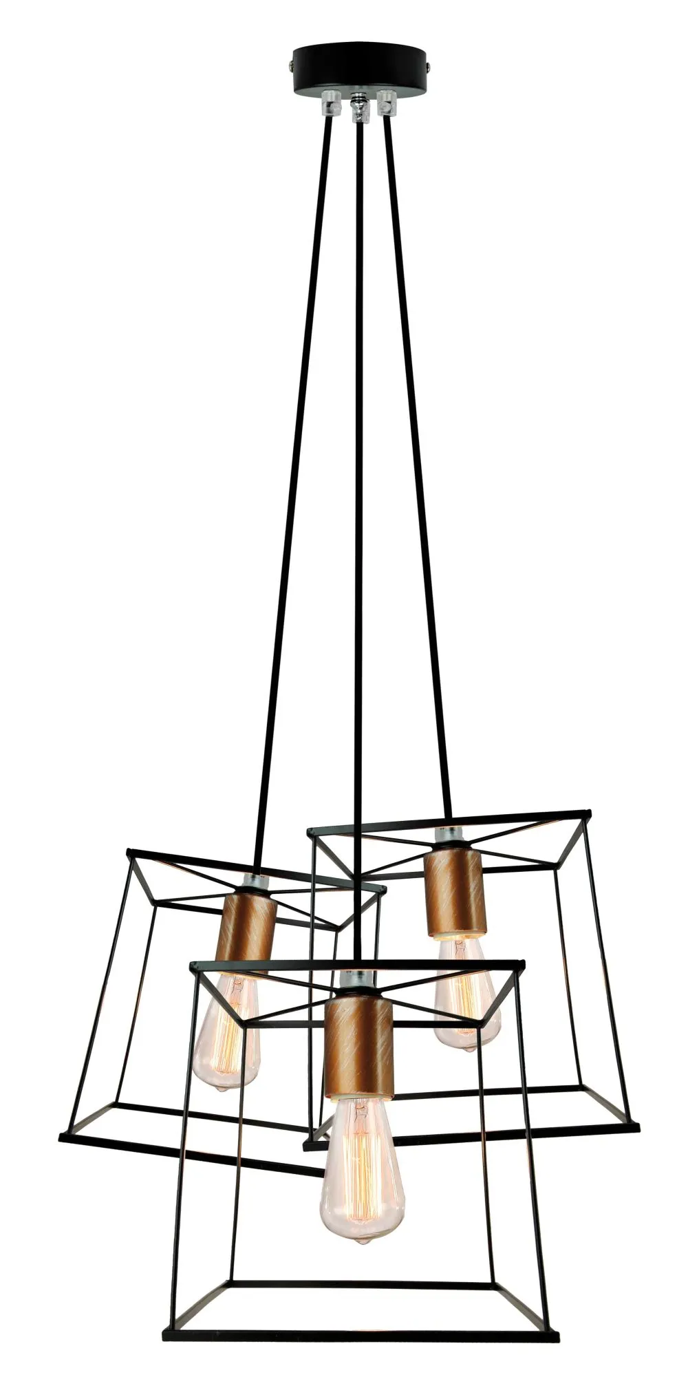 Viokef Agatha Beltéri függeszték E27 3x60W fekete