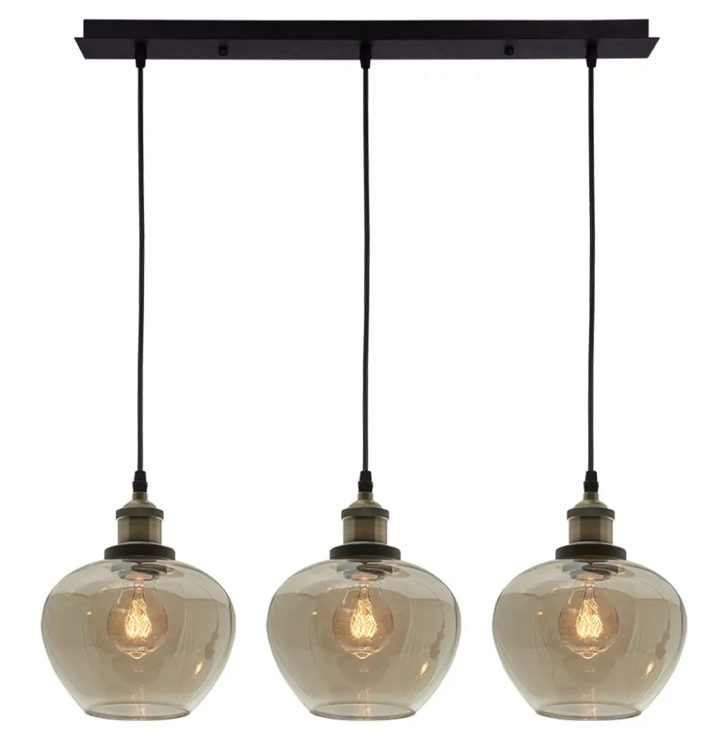 Viokef JONAS Függeszték E27 3x60W borostyán