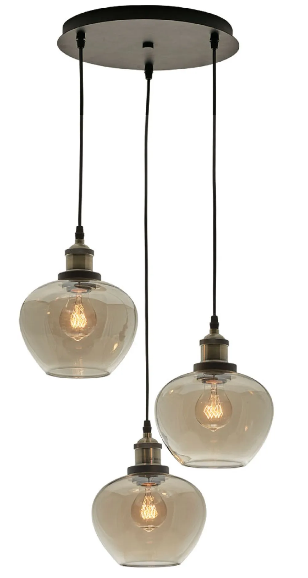 Viokef ROUND JONAS Függeszték E27 3x60W borostyán