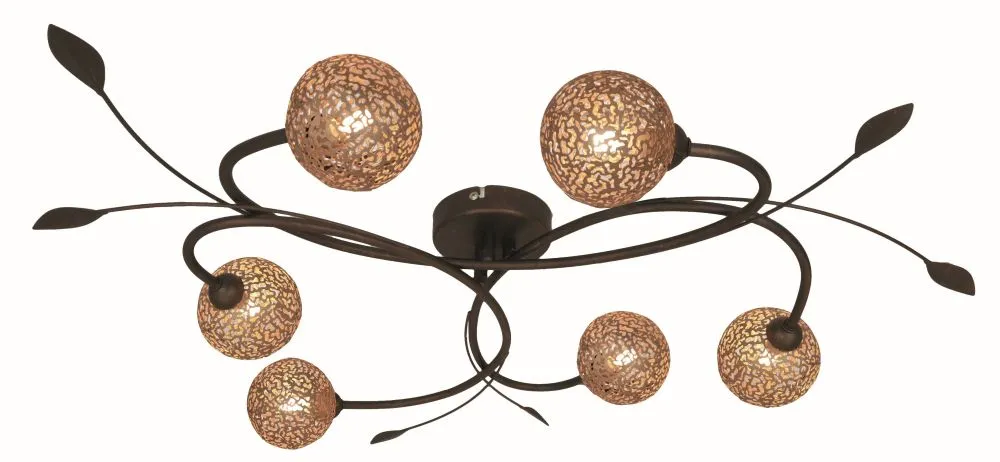 Viokef SISSY Beltéri mennyezeti lámpa G9 6x40W arany/barna...