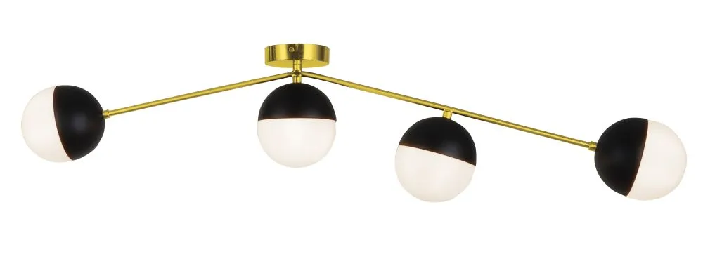 Viokef Orbit Beltéri mennyezeti lámpa G9 4x40W fekete/aran...