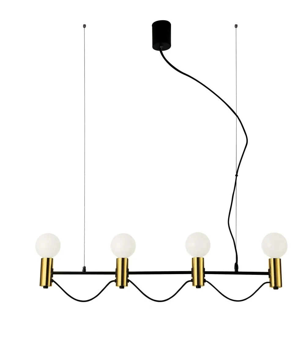 Viokef Volter Beltéri függeszték E27 4xMAX 40W fekete, ara...