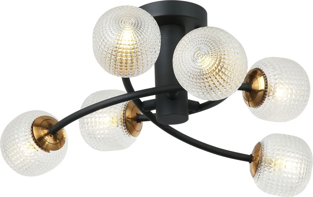 Viokef Ifigenia Beltéri mennyezeti lámpa G9 6x5W fekete/üv...