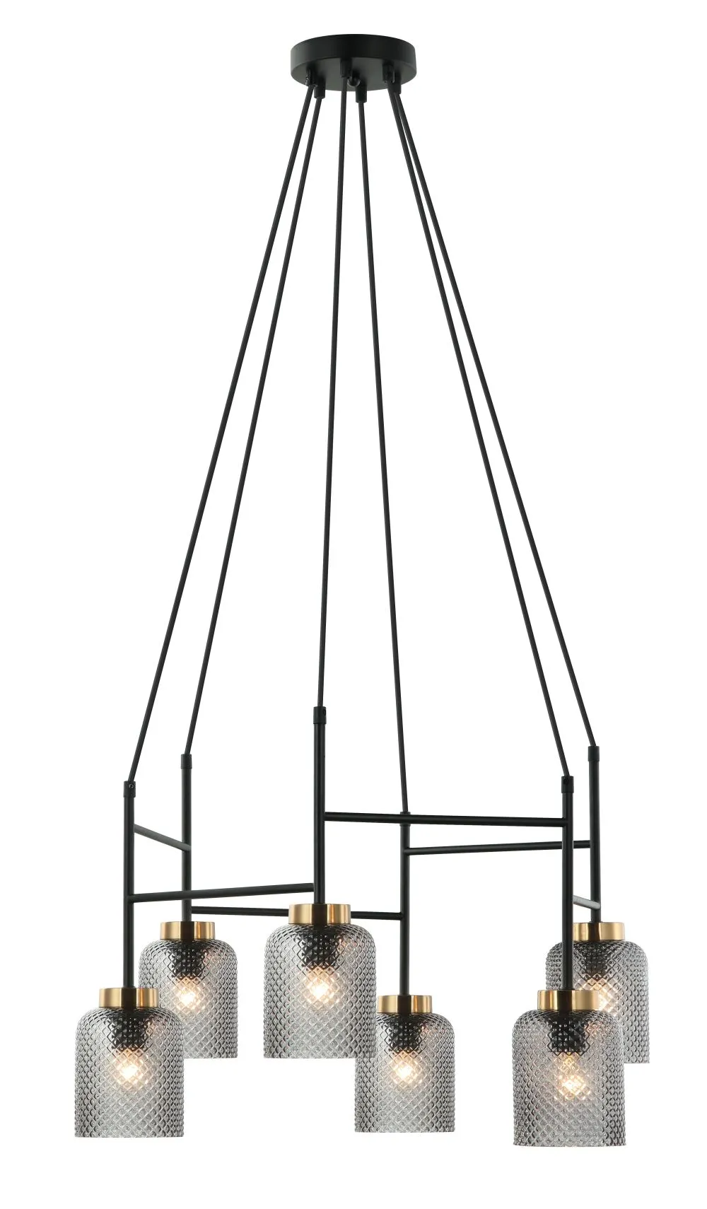 VIOKEF ZAC Függeszték 6 x MAX 40W fekete, bronz, füst